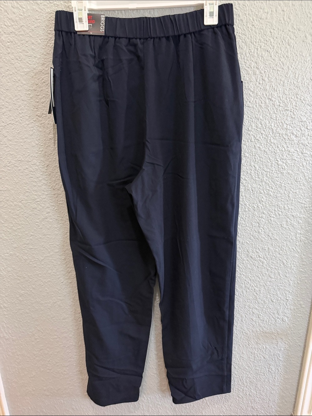 Briggs Women Black Elastic Waist Casual Pants size 12 - Picture 2 of 5